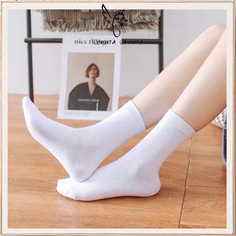 All white for adults 100Cotton Socks School Socksfor Adults Shopee