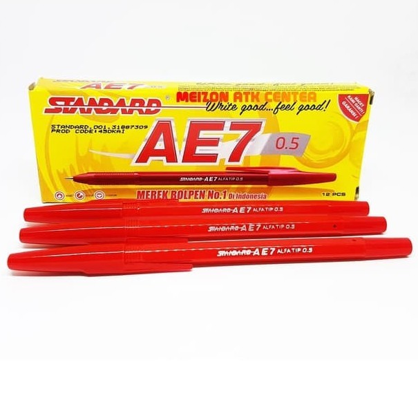 Ballpoint Pen 0.5 Standard Ae7Red (Unit) Shopee Philippines