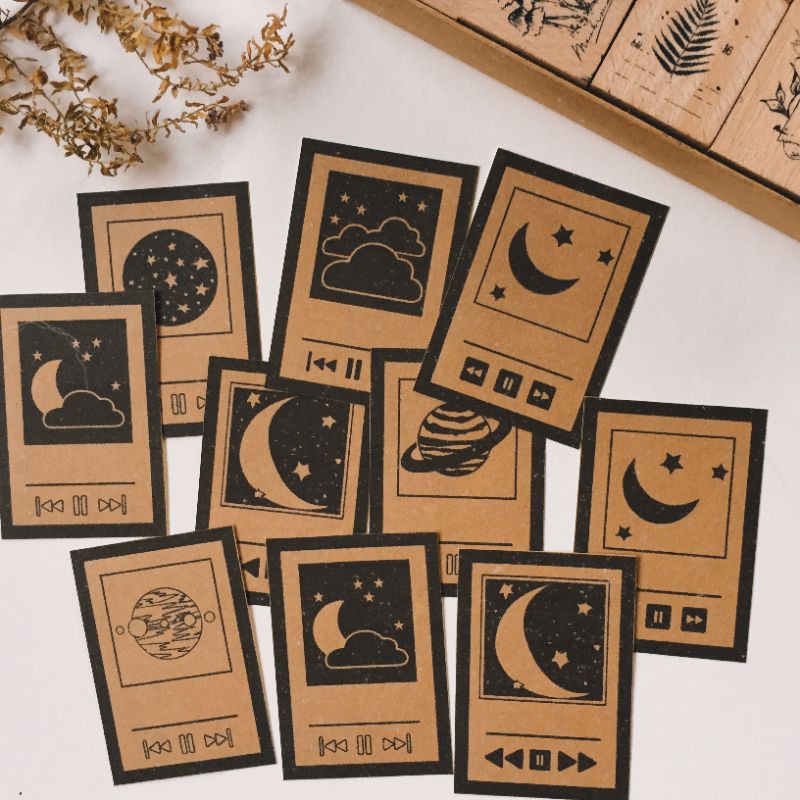 15pcs playlist box kraft paper vintage sticker for junk journals shopee philippines