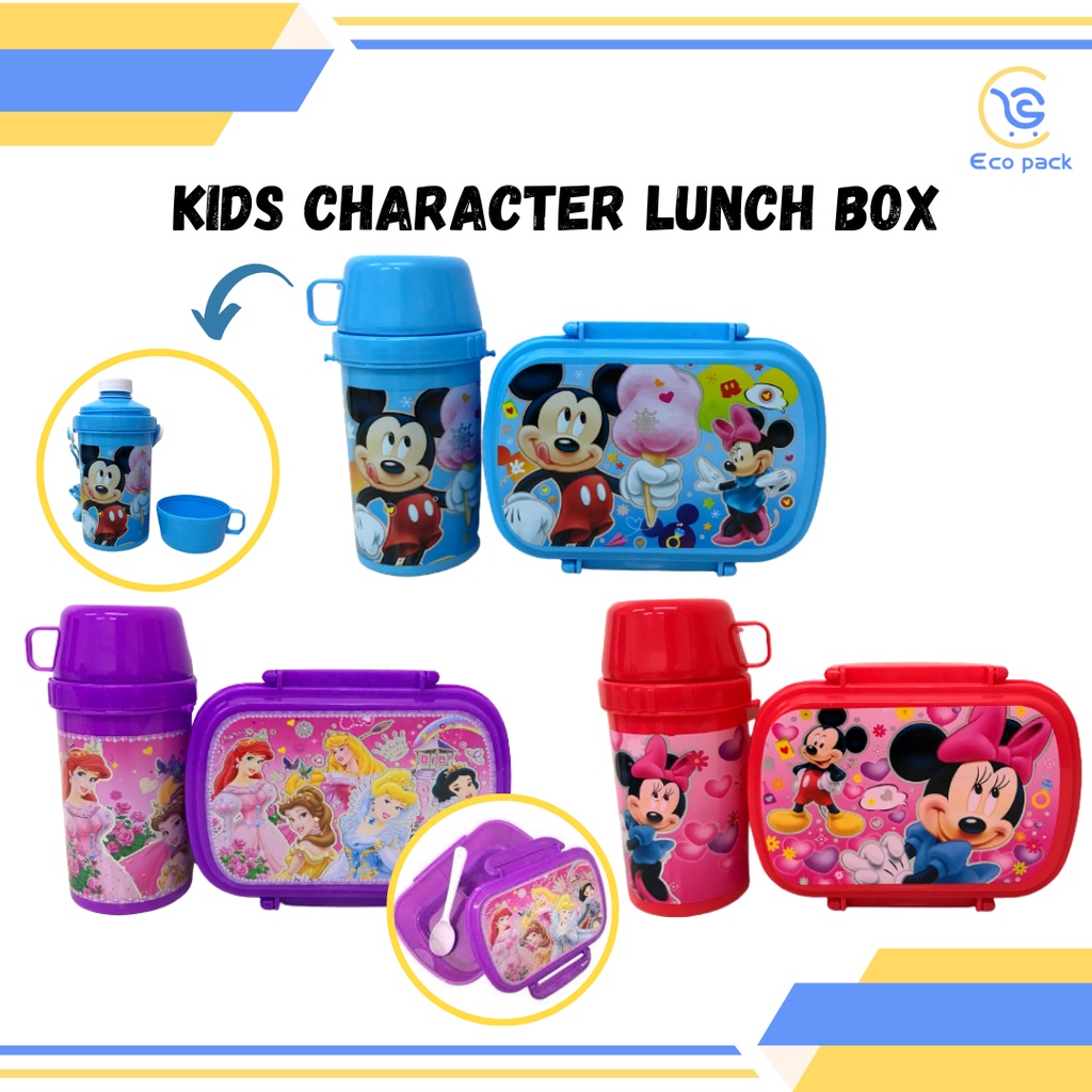 Kids Character Lunch Box set cartoon food keeper lunchbox tumbler boy