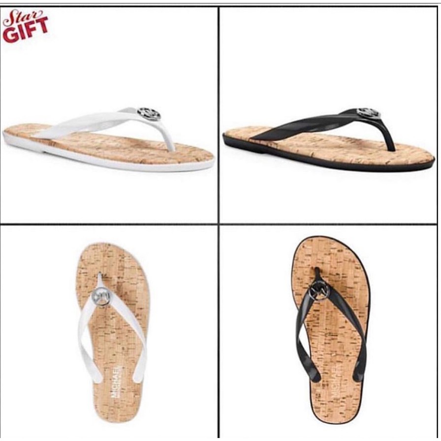 michael kors jet set jelly flip flops black