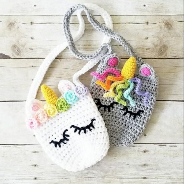 unicorn crochet bag