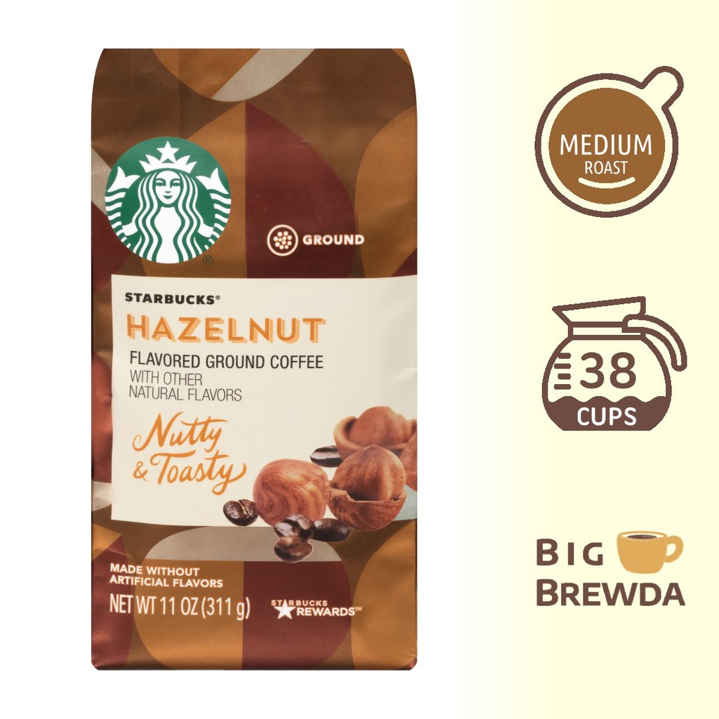 Starbucks Hazelnut Flavored Ground Coffee 11oz / 311g