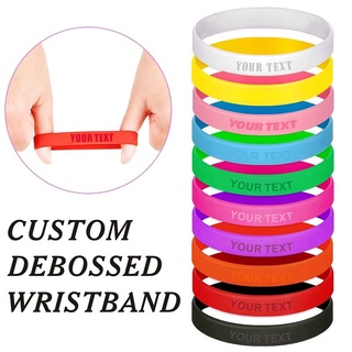 Personalized & Colorful Silicone Bracelets Custom Engraved Wristbands Debossed Rubber Bracelets Customized Bangle Gifts
