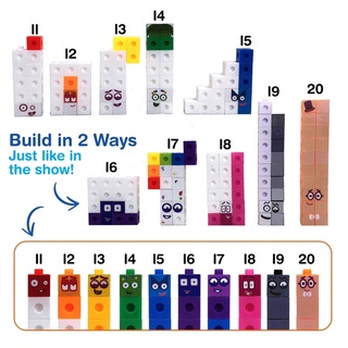 Numberblocks Number Blocks 11 to 20 Block Play Set Linking Cubes with ...