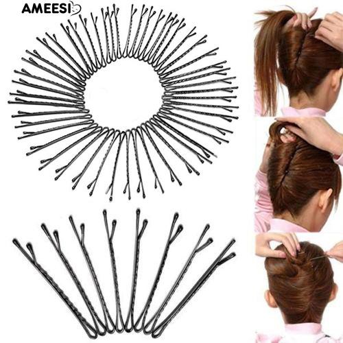 50 Pcs Metal Waved Hair Clips Bobby Salon Pins Grips Hairpins