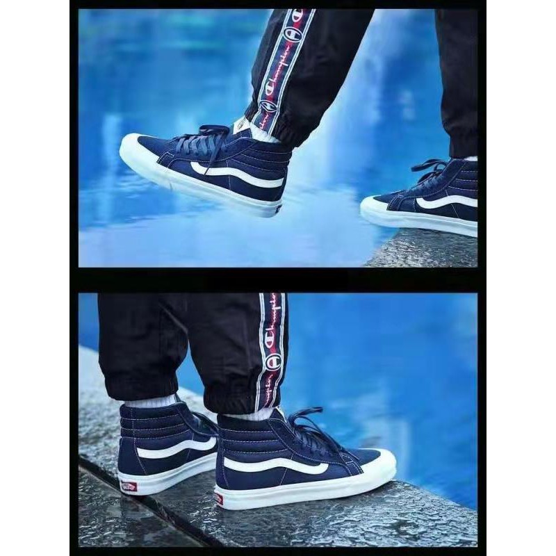 blue high top shoes