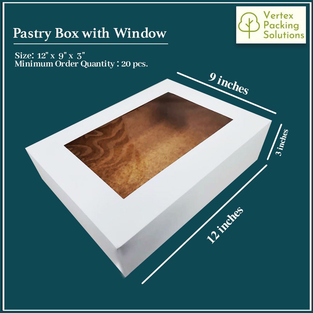 20PCS Cake and Pastry Box 12x9x3 with Window. For cake, donuts ...