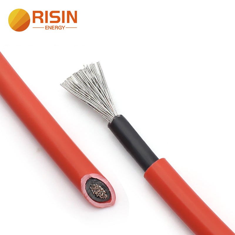 Risin TUV Solar PV Cable PV1-F 1000V 1500V H1Z2Z2-K 4mm2 6mm2 Black Red XLPE Double Insulation for Solar Panel Extension — view 2