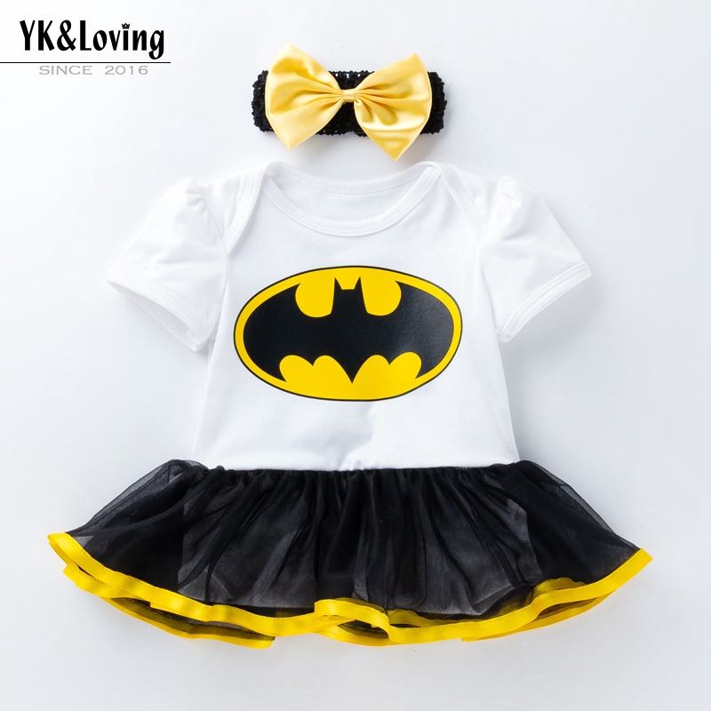 Baby Girls Batman Cosplay Costume Superhero Jumpsuit Little Baby OnePiece Dress Shopee