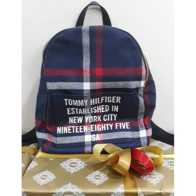 tommy hilfiger plaid backpack