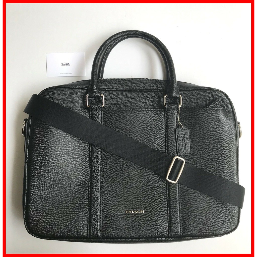 black leather briefcase bag