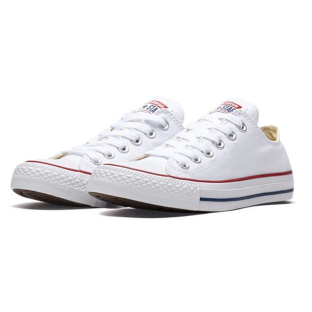 chucks white low