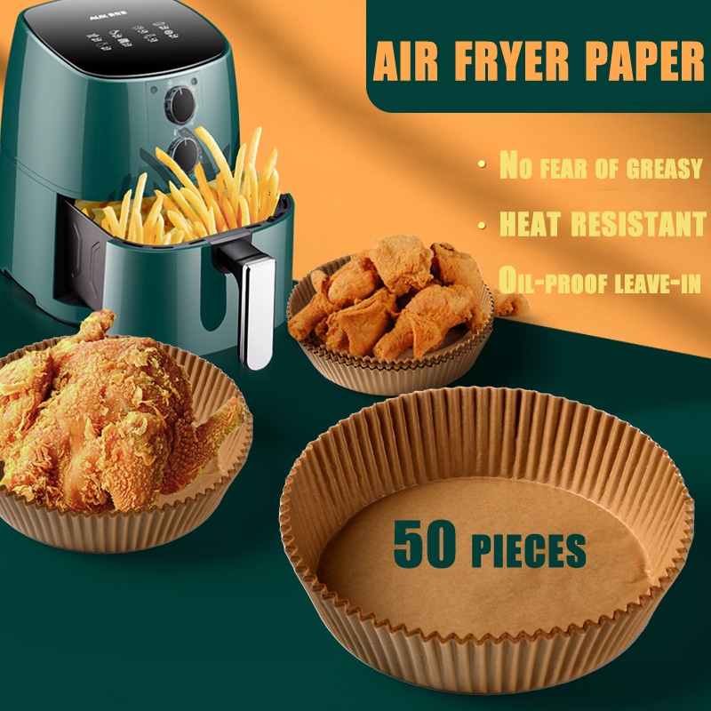 50PCS Air Fryer Paper Air Fryer Disposable Paper Liner Baking Paper Air