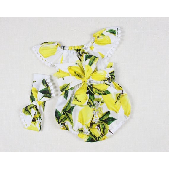 baby girl lemon romper