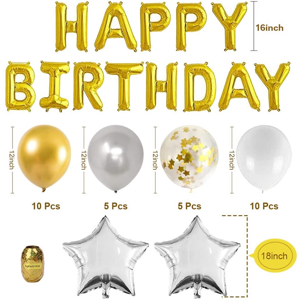 Y.F SHOP Happy Birthday Balloon Set Party Decorations BD-042 | Shopee ...