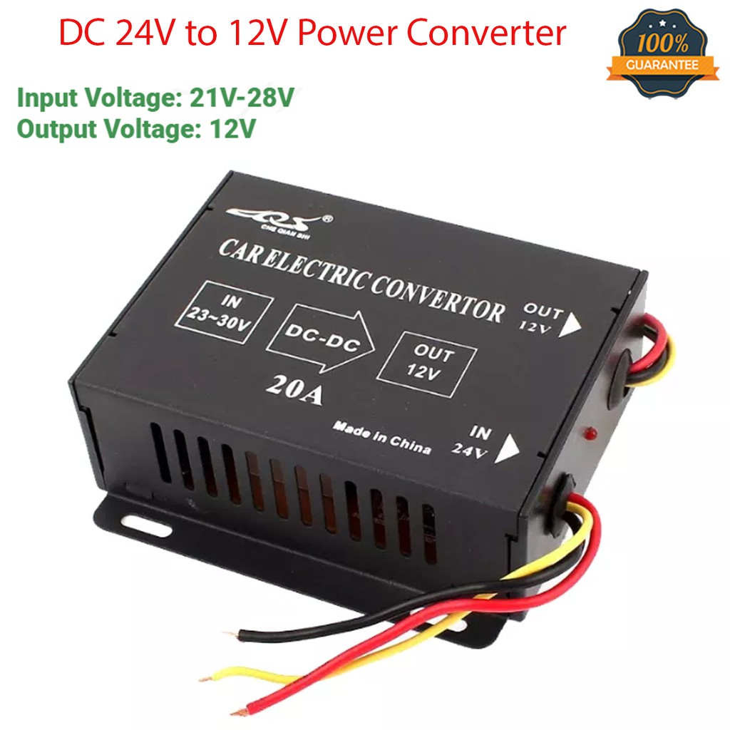 30A 360W DC 24V to 12V Car Power Converter Electric Voltage Reducer