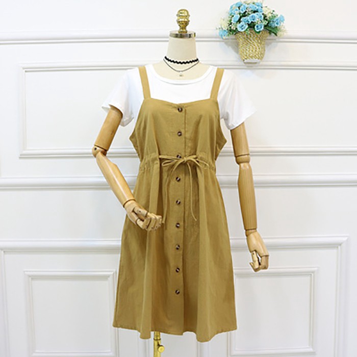 overall dress midi