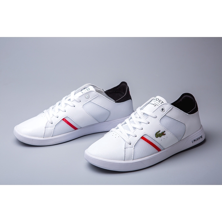 lacoste shoes white and red