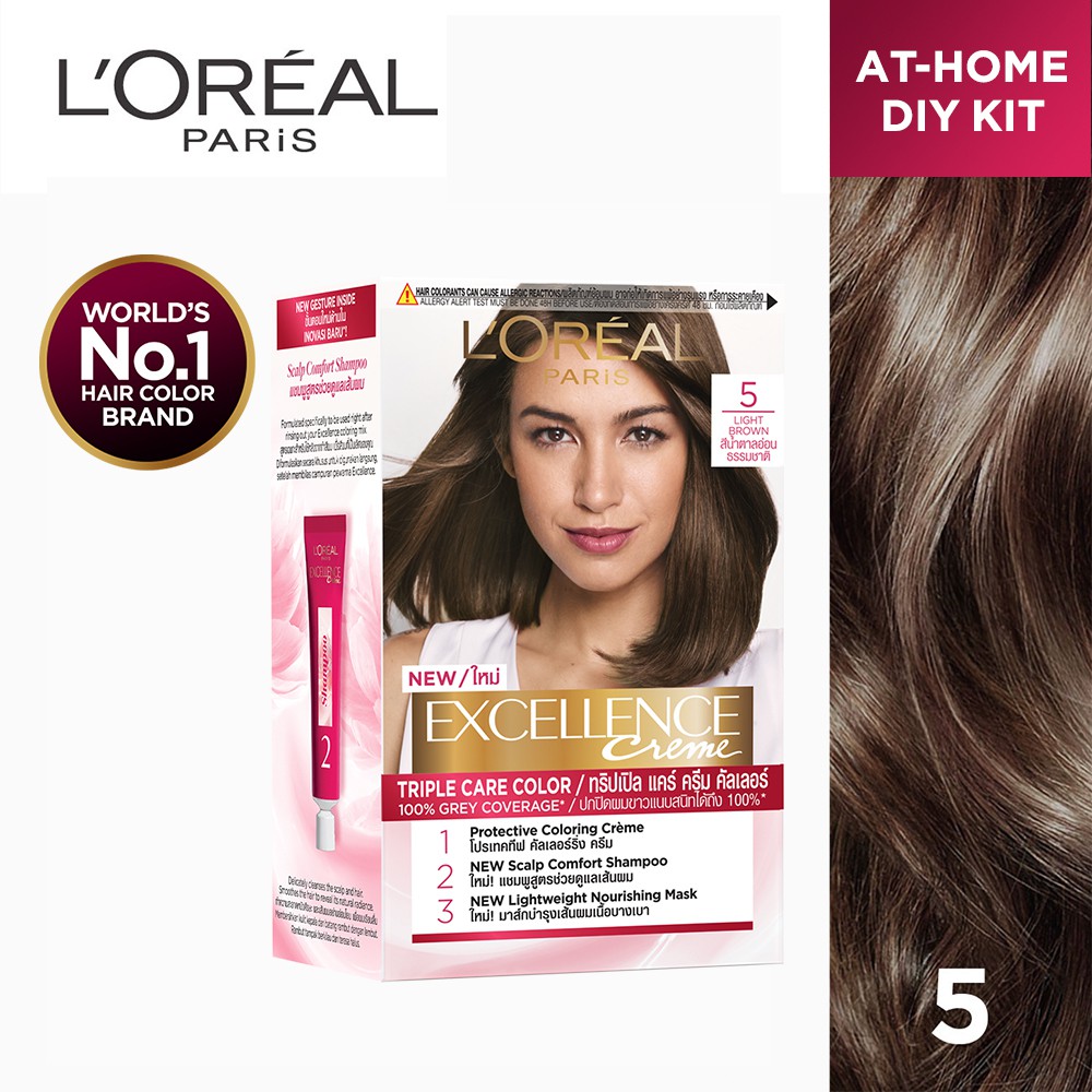 L'Oreal Paris Excellence Crème Triple Care Hair Color - 5 Light Brown