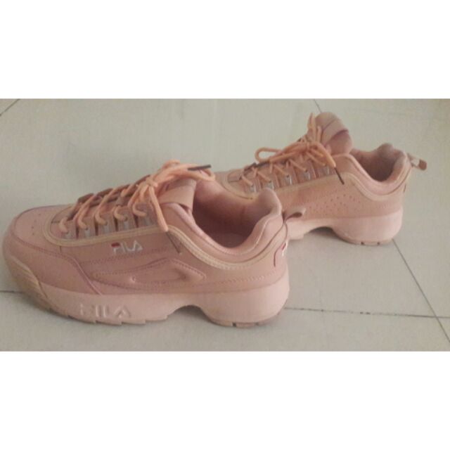 salmon pink white fila shoes