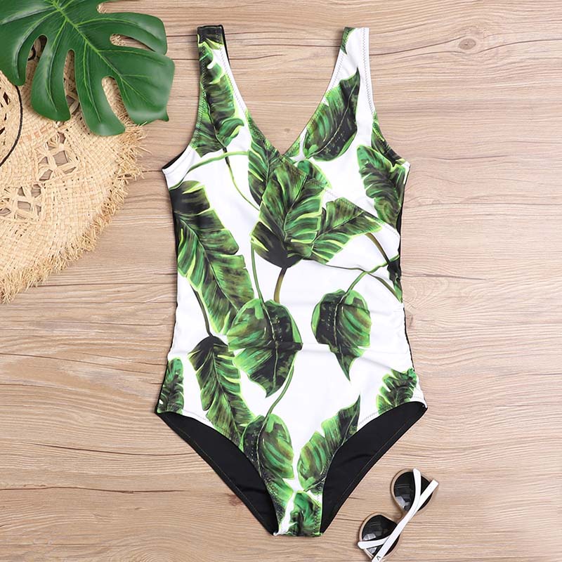 Sexy One Piece Large Swimsuit Closed Plus Size Women Swimwear Push Up ...