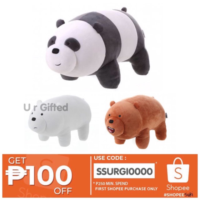 we bare bears plush miniso