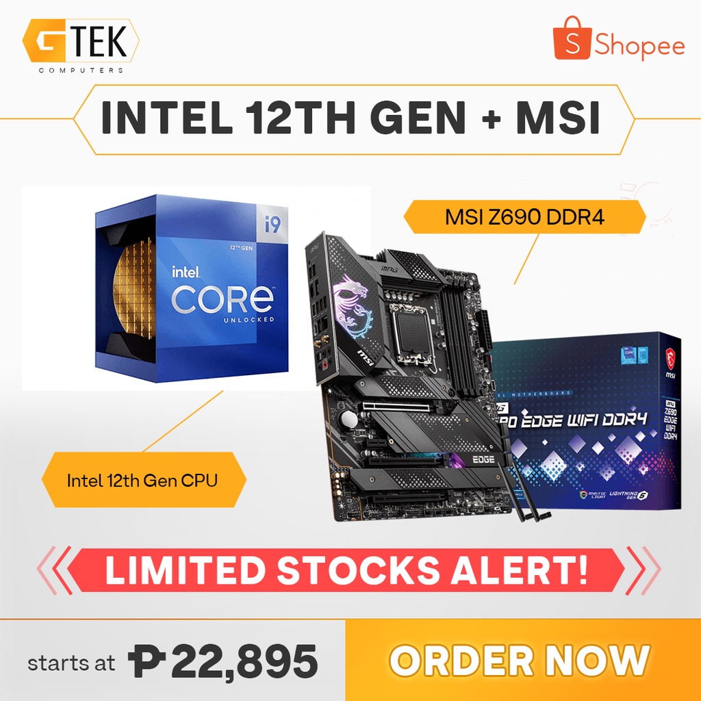 Intel Core I9 12900k 12900kf 12700k 12600k 12400 12400f Lga 1700 Cpu Msi Z690 Boards Ddr4 Ph