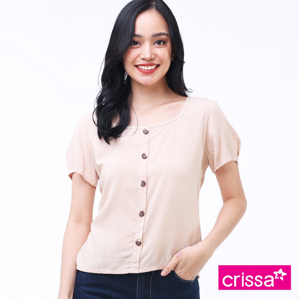 Crissa Woven Plain Rayon Short Sleeves Blouse CST18-0211 (Burlwood) MD ...