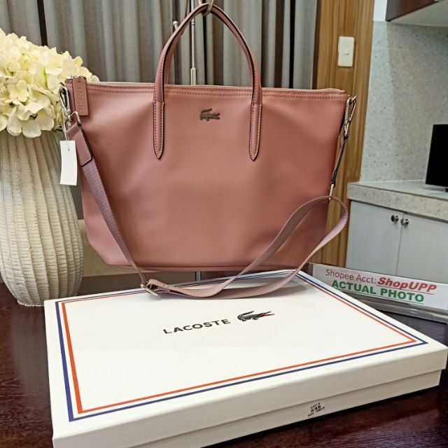 lacoste leather tote