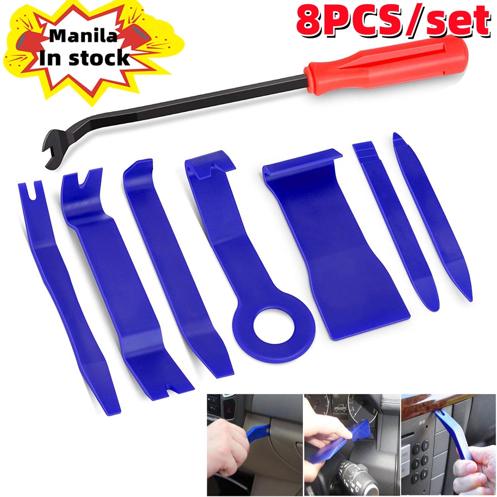 8PCS Panel Removal Tool Kit Auto Car Stereo Radio Pry Tools Door Clip ...