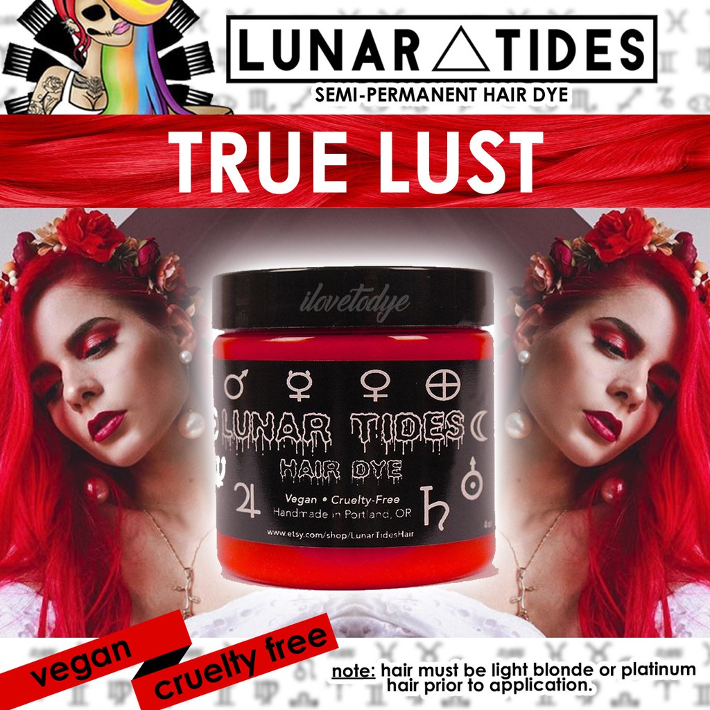 Lunar Tides True Lust Semi Permanent Bright Red Hair Dye