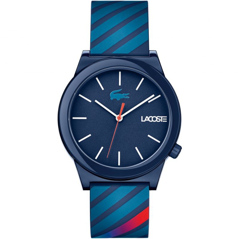 black and blue lacoste watch
