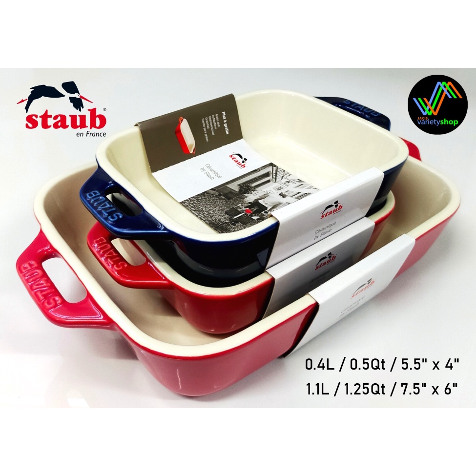 Staub Ceramic Rectangular Baking Gratin Dishes (5.5" x 4") and (7.5" x