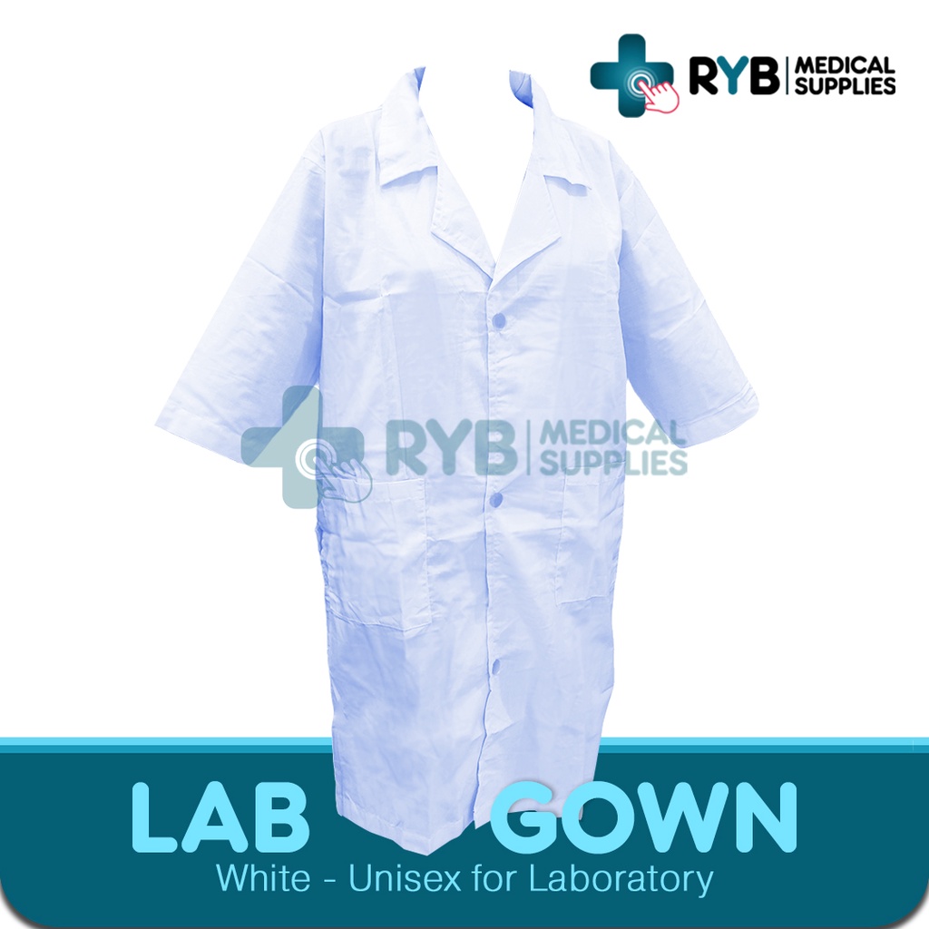 Lab Gown / Laboratory Gown 3/4's & LONG SLEEVE Unisex Shopee