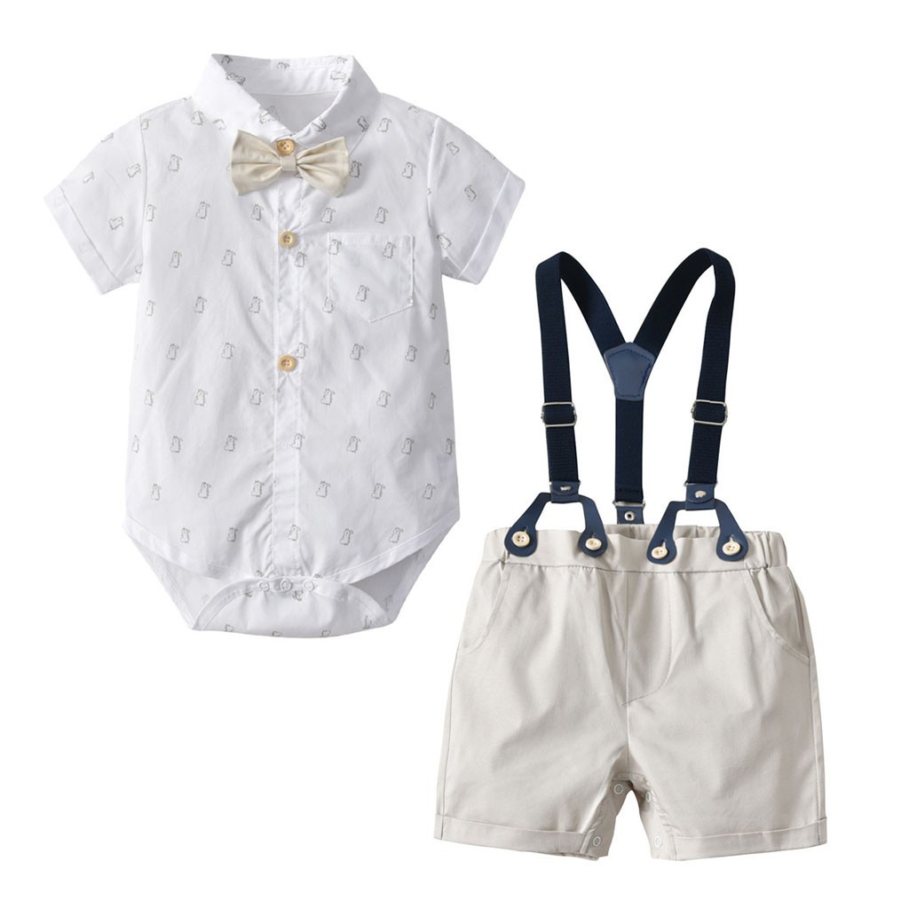 baby boy white shorts with suspenders