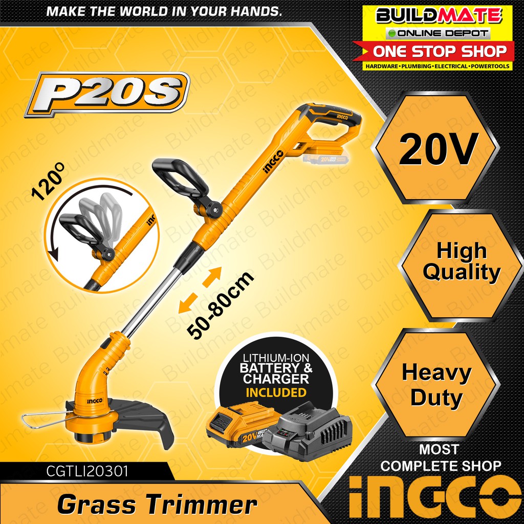 INGCO LithiumIon Grass Trimmer 20V CGTLI20301 BATTERY AND CHARGER
