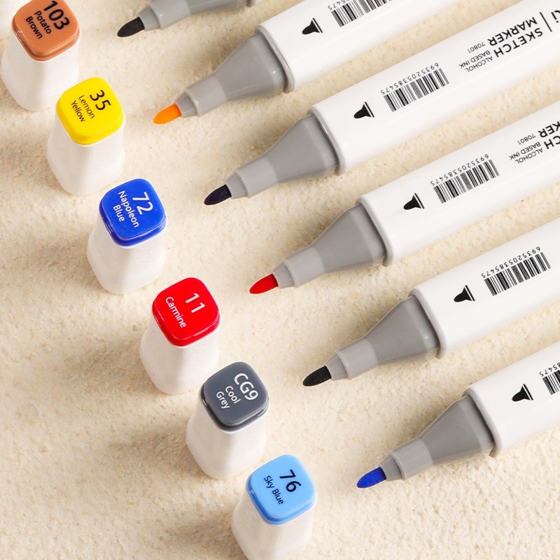 Deli Alcohol Marker Pen 24/36/48/60 Colors Art Markers DoubleEnded