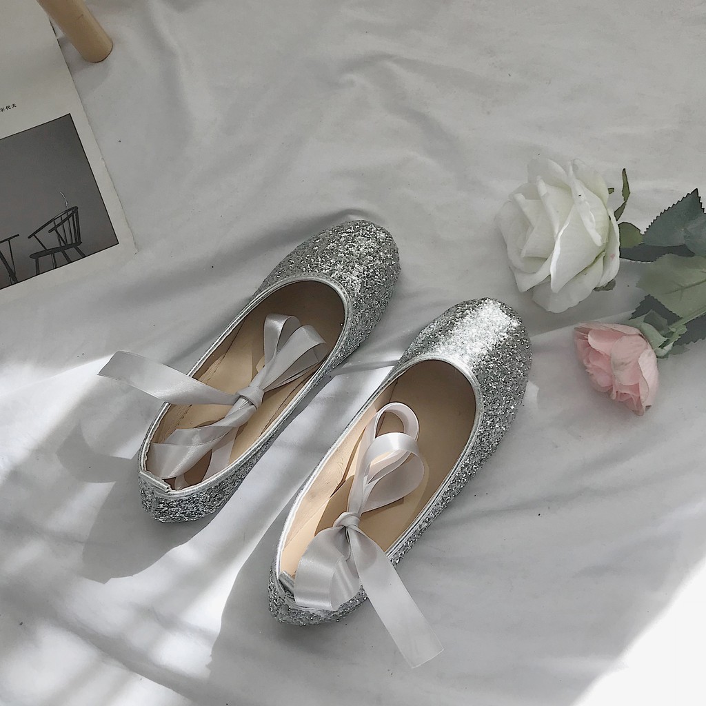 shiny flat shoes