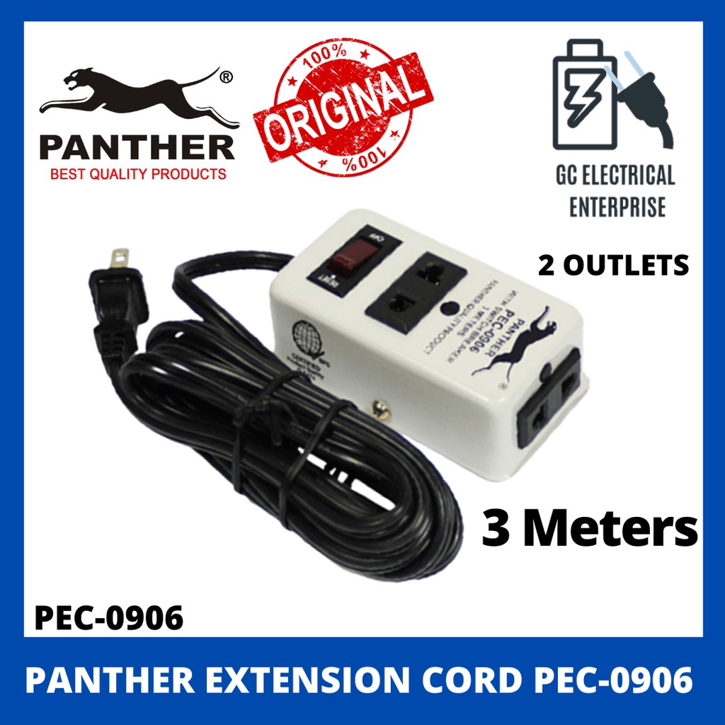 Panther Extension Cord PEC0906 Heavy Duty 3 Meters Shopee Philippines