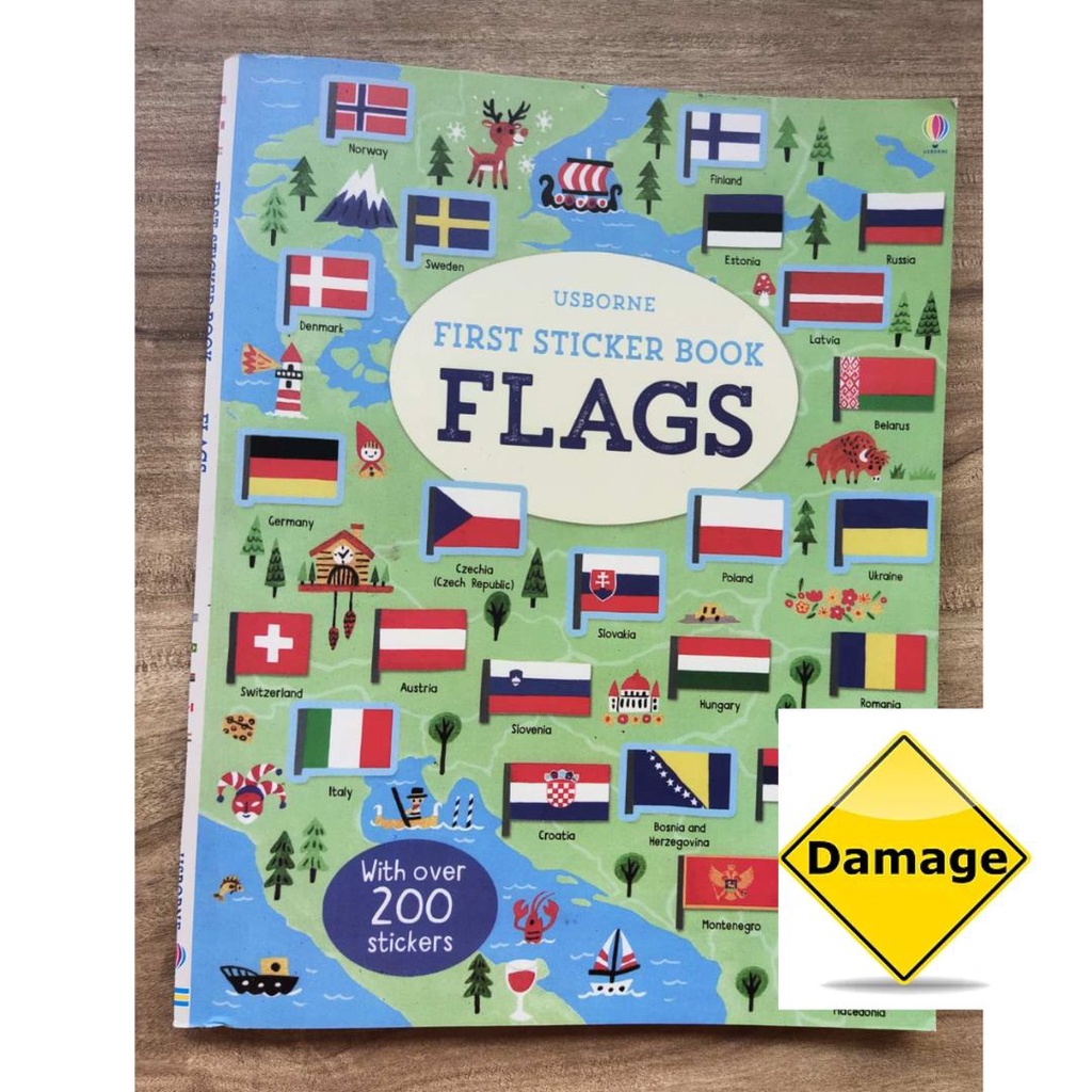 Usborne First Sticker Book Flags WITH DAMAGE BOOK COVER Shopee