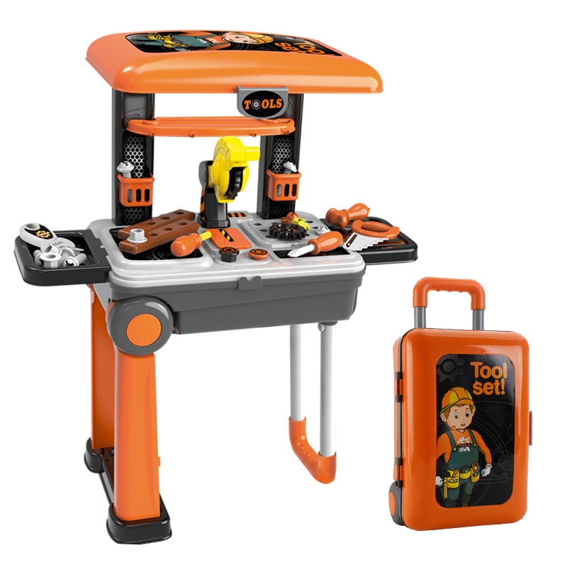 2 in 1 Deluxe Tool Play Set, Pretend Play Luggage Tool Kit for Kids