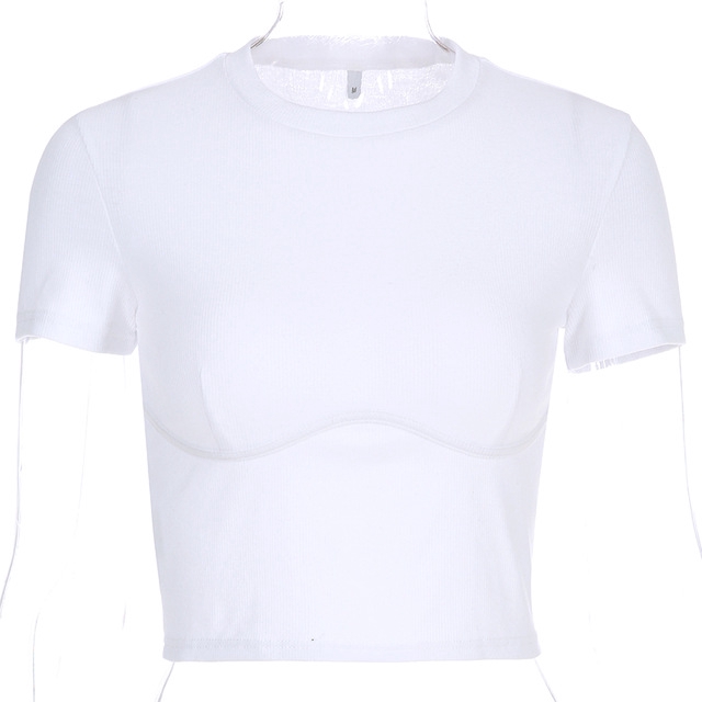 plain white t shirt crop top