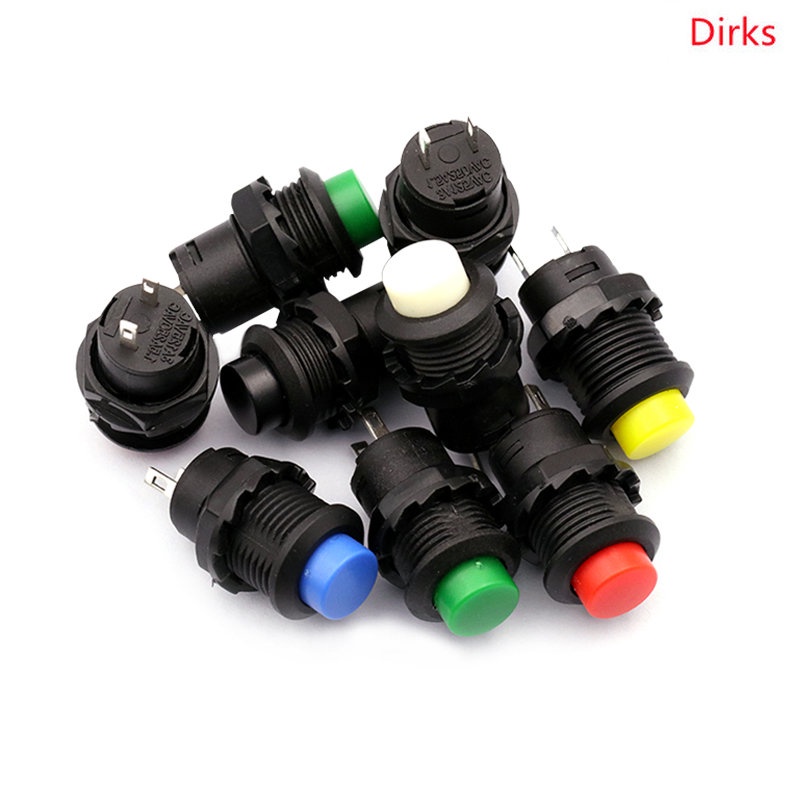 6pcs Ds 428427 Pbs 11b 12mm Self Locking Plastic Momentary Push Button Switch 3a 125v 15a 250v 