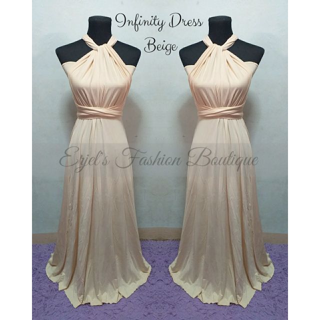 beige infinity dress