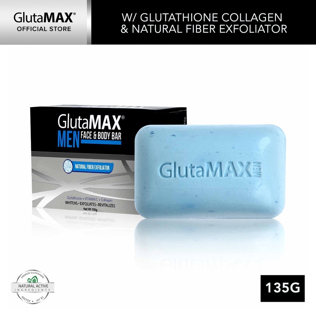 Glutamax Men Face And Body Bar 135g Whitening Glutathione Collagen Revitalizing Soap Shopee 0562