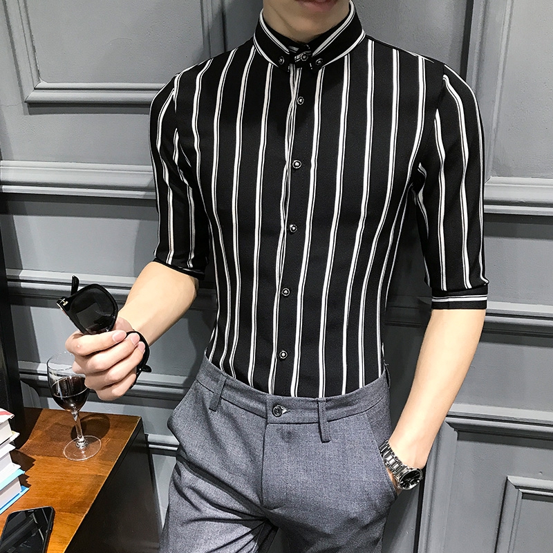 black and white striped shirt vertical