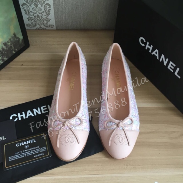 chanel tweed flats