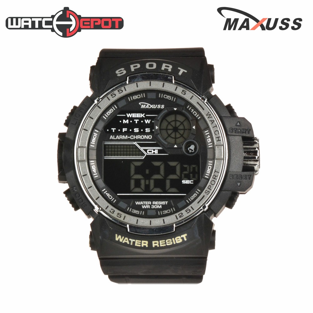 Maxuss Mens Rubber Sports Watch 1820 (Black/Grey) Shopee Philippines