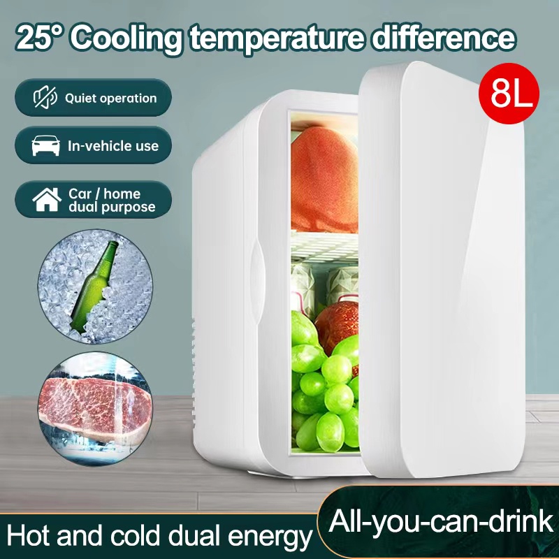 8L Mini Fridge Refrigerator Household and Car Mini Refrigerator Food ...